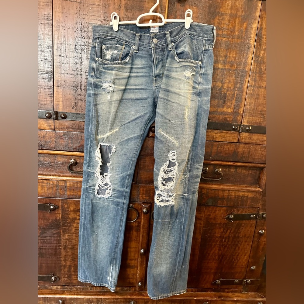 AG Y2K 925 Rivet Selvedge Japanese
Heavily Distressed Jeans Pure S925 Rivet